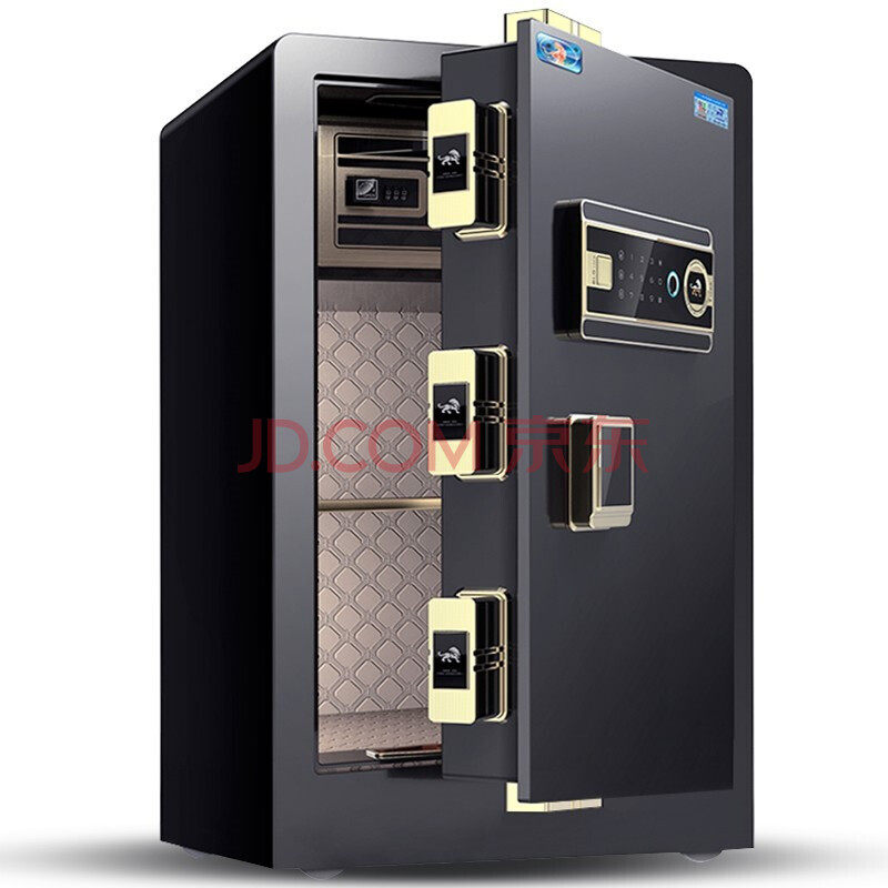 家用小型60cm全鋼防盜入墻保管柜指紋密碼辦公保險(xiǎn)箱 博瑞系列 鋼琴黑